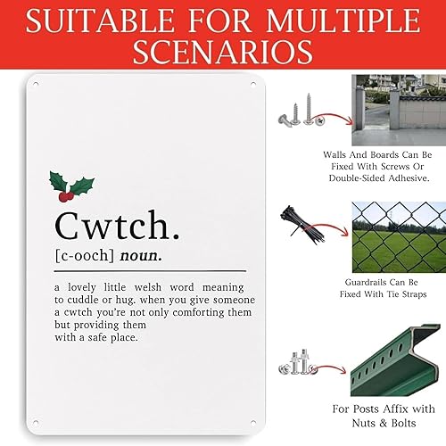 Miniatura 3 de Welsh Christmas Poster Wall Decor Retro Metal Sign Poster for Garage Man Cave Bathroom Bedroom Farm Inspirational Popular Wall Art 8x12 Inch Signs