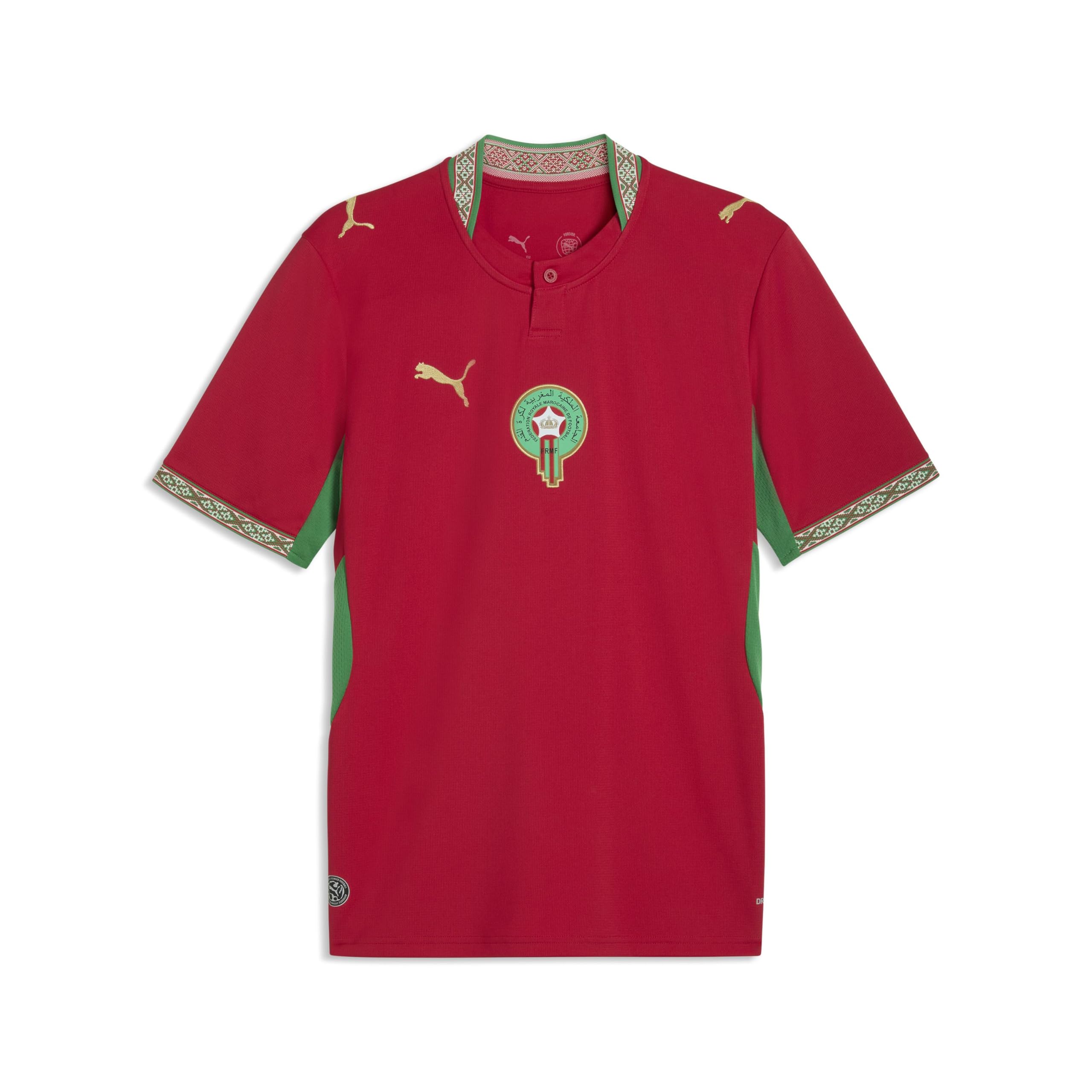 Puma Men's Morocco 26 Home Football Shirt Red/Gold Large