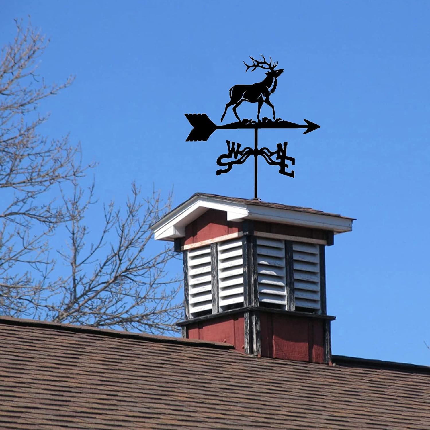 風向計、風見鶏、ヴィンテージファームステンレススチールホーム装飾風向計、庭庭建築屋根測定ツール簡単な使用とインストール