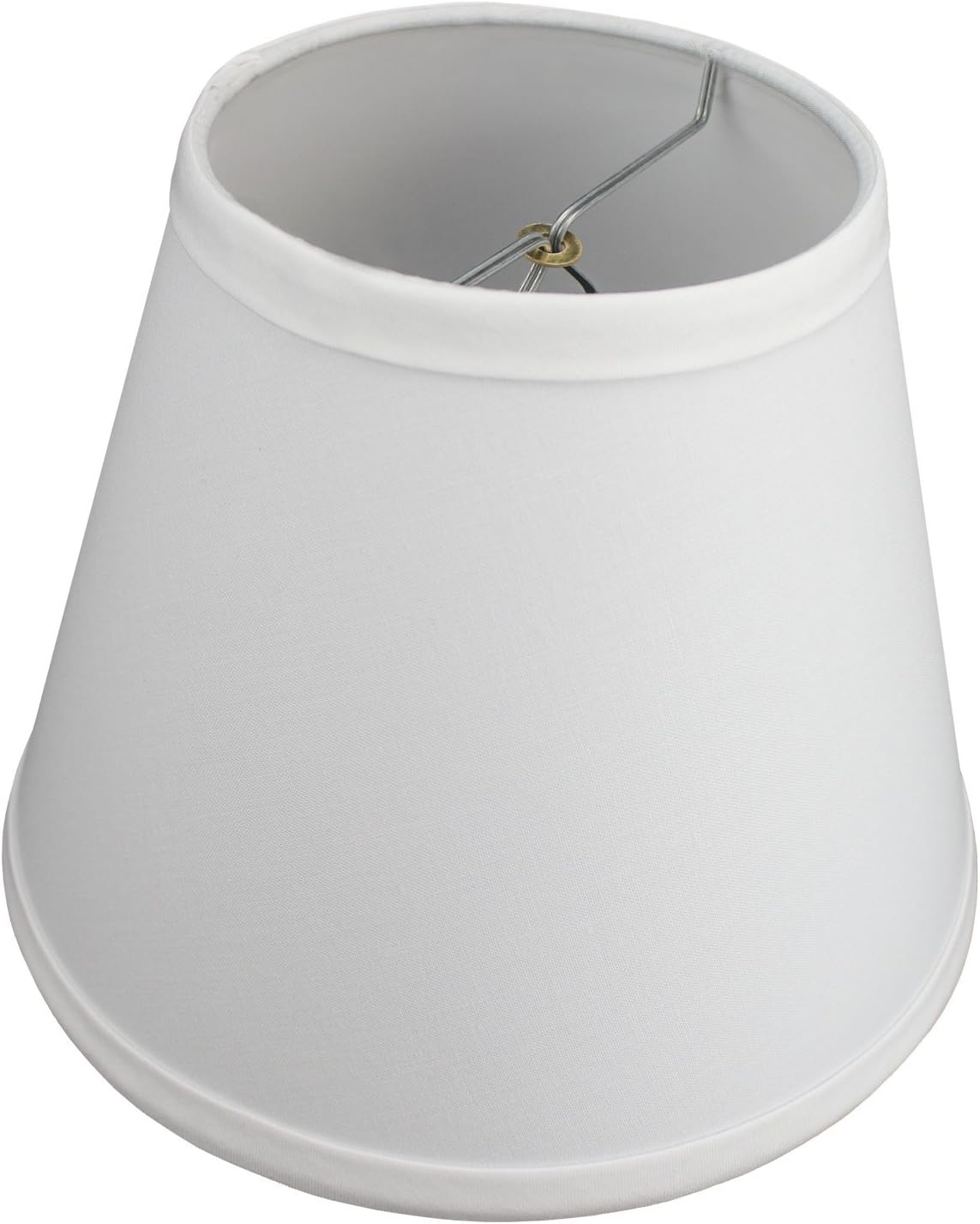 FenchelShades.com Lampshade 5" Top Diameter x 9" Bottom Diameter x 7" Slant Height with Clip-On Attachment for Standard Edison-Style Lightbulb (Linen White)