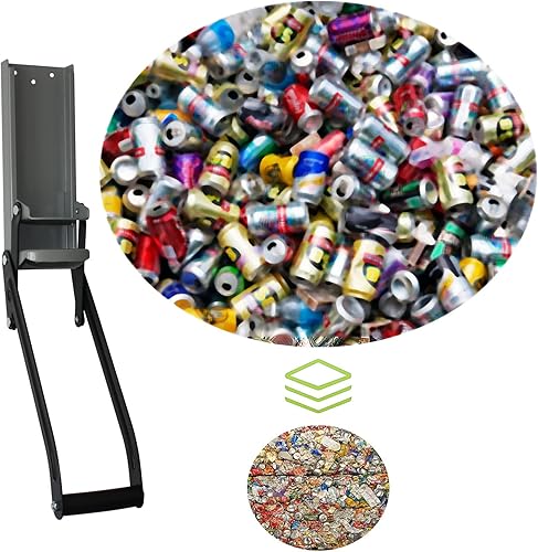 Miniatura 24 de laffeya Trituradora de latas, trituradora de latas montada en la pared, trituradora de latas de 16 onzas para triturar latas de soda y cerveza, Negro