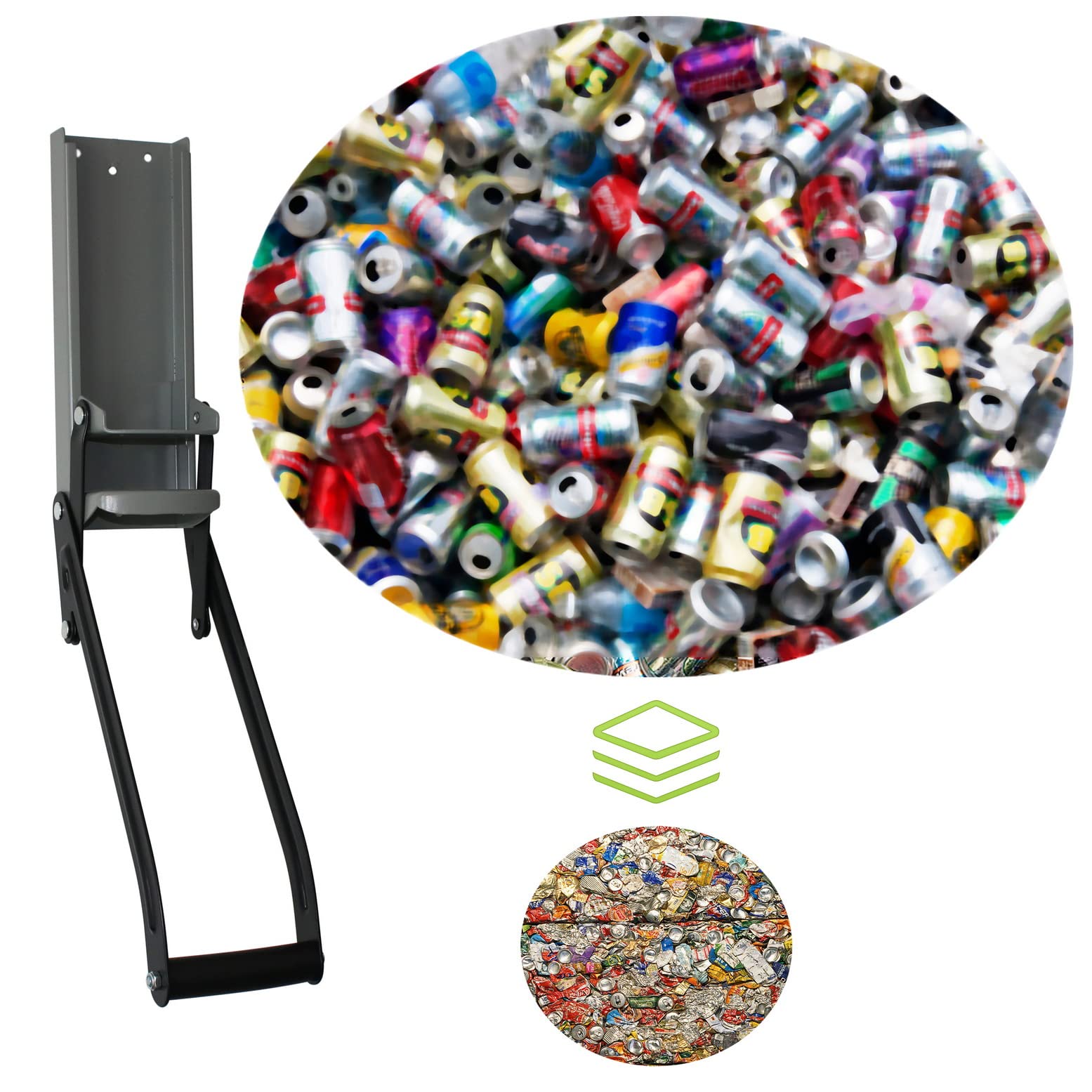Abrebotellas de 473 ml trituradora de latas con soporte para bolsas de plástico, trituradoras de latas de aluminio, respetuoso con el medio ambiente, abridor de botellas montado en la pared,