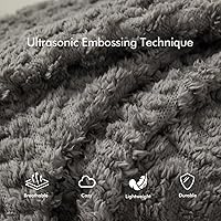 Vista 3 de Royoliving Fuzzy Sherpa Wearable Fleece Blanket with Pockets for Adults, Ultra Soft Plush Shawl Throw Blankets (Grey, 58'' x 64'')