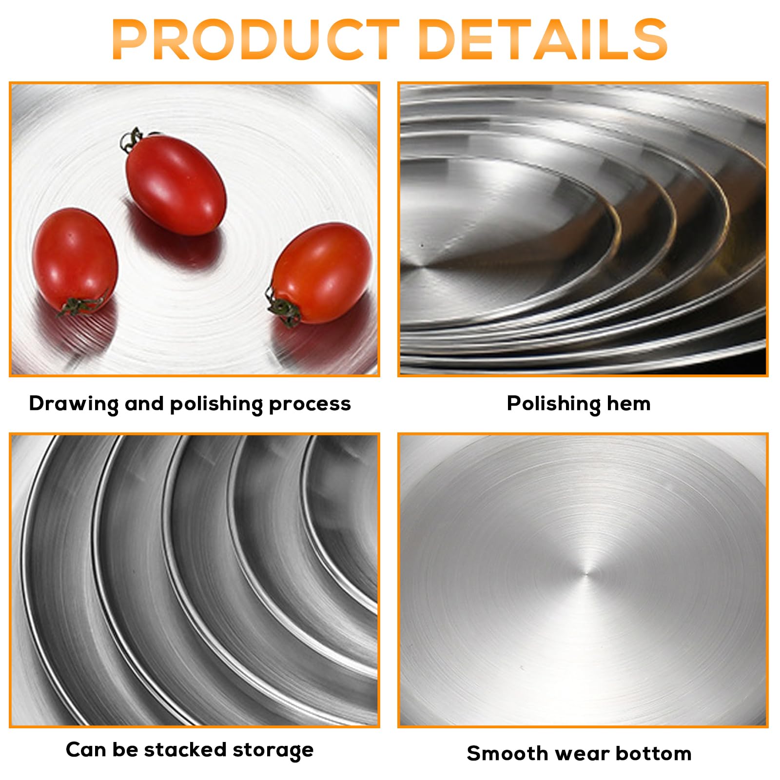 BORDEAG Lot de 4 moules à pizza ronds en acier inoxydable - 30 cm - Pour cuire au four, pizzas et tartes flambées - Passe au lave-vaisselle