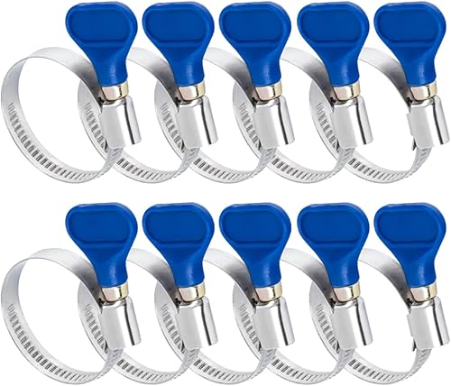 POWERTEC 70247-P2 Abrazadera de manguera para llave de 1-12 pulgadas, llave de tornillo de pulgar, abrazaderas de manguera de acero inoxidable