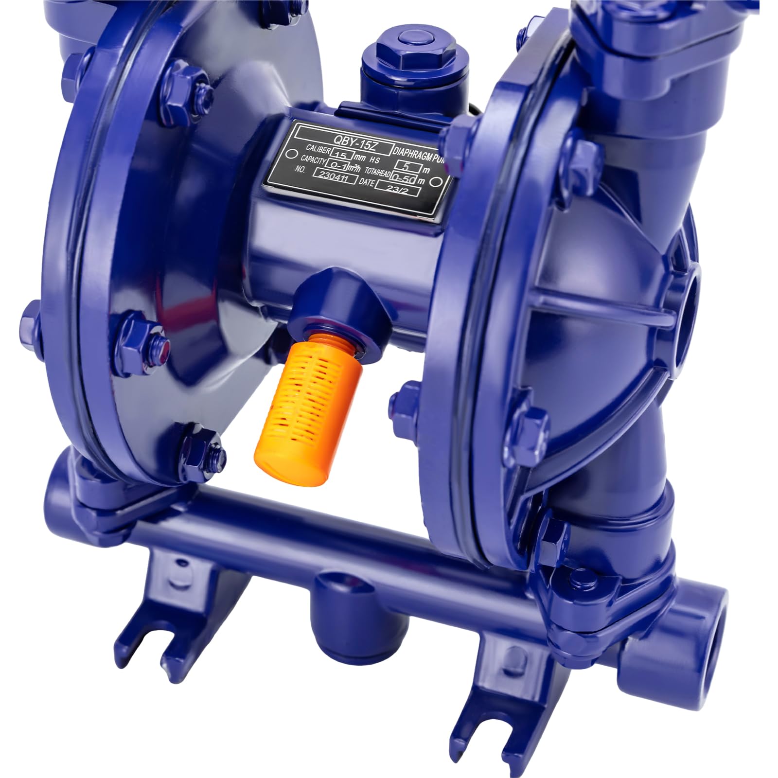 Druckluft Doppelmembranpumpe, 1/2 Zoll Einlass und Auslass, Edelstahlgehäuse, 115 PSI, für Erdöl, Diesel, Öl und Flüssigkeiten