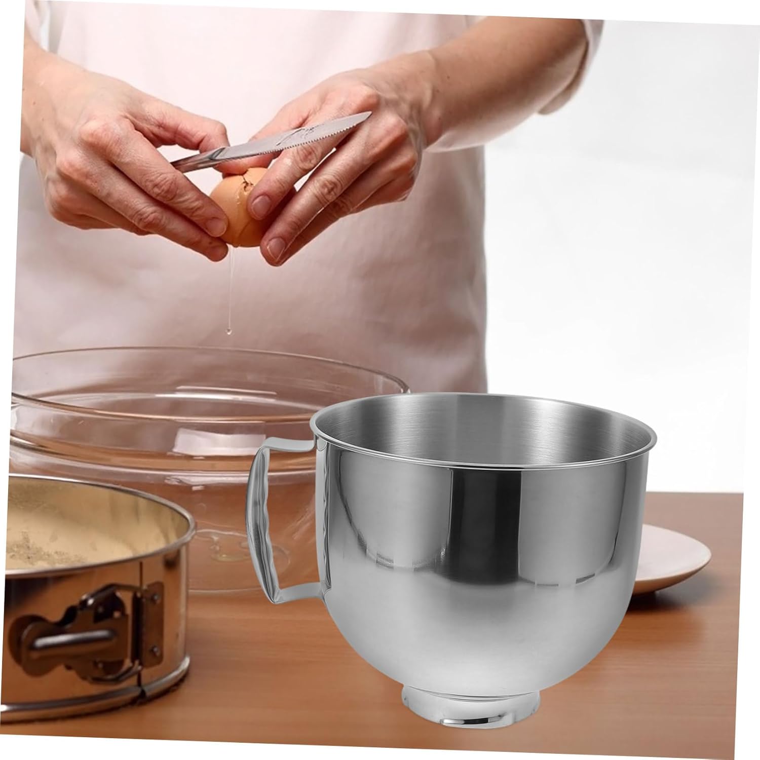 KESYOO Stainless Steel Mixing Bowl Deepened Egg Whipping Container for Kitchen Use Versatile Mixing Tool for Dough and Egg Beating Easy to Clean and Maintain