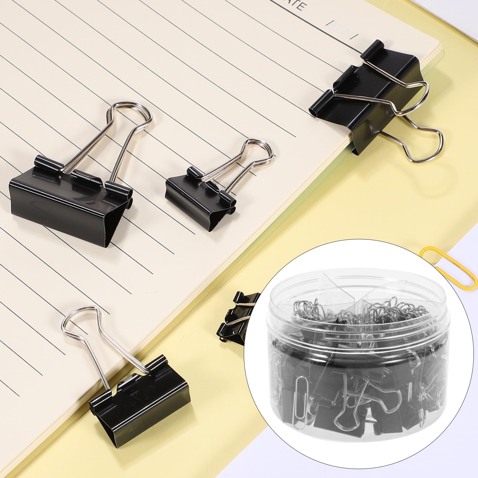 SHINEOFI 4 Scatole graffette multifunzione clip fermacarte clip metallo clip per fogli clip argentate l'ufficio asse cavo Totale cartelline portadocumenti porta graffette clip d'ufficio pp