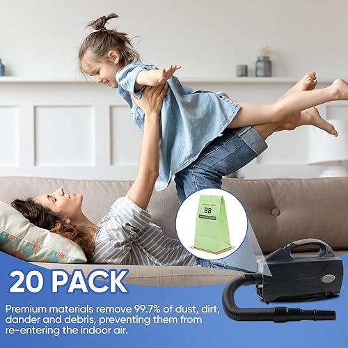 Miniatura 7 de Paquete de 20 bolsas compactas tipo BB de repuesto para Oreck XL Buster B bolsas de vacío de mano PKBB12DW AK1BB8A compatibles con BB180 BB280 BB850