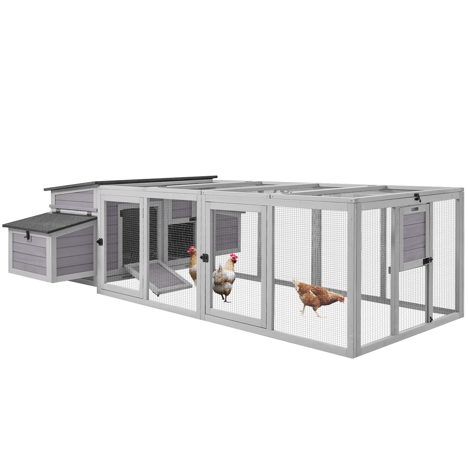 Chicken Coop Large Wooden Chicken House for Outdoor 103" Poultry Cage with Nesting Box, 4-6 Chickens