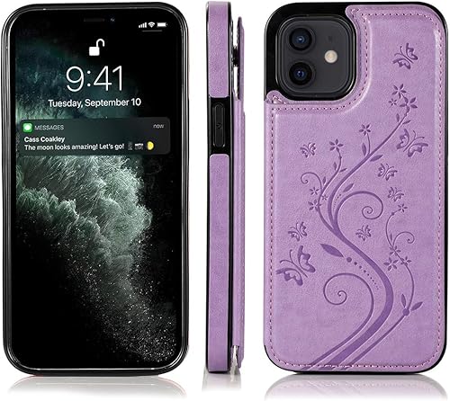 Miniatura 10 de Asuwish Funda compatible con iPhone 12 Pro iPhone12 6.1, protector de pantalla de vidrio templado, tarjetero y cartera, funda de cuero para iPhone