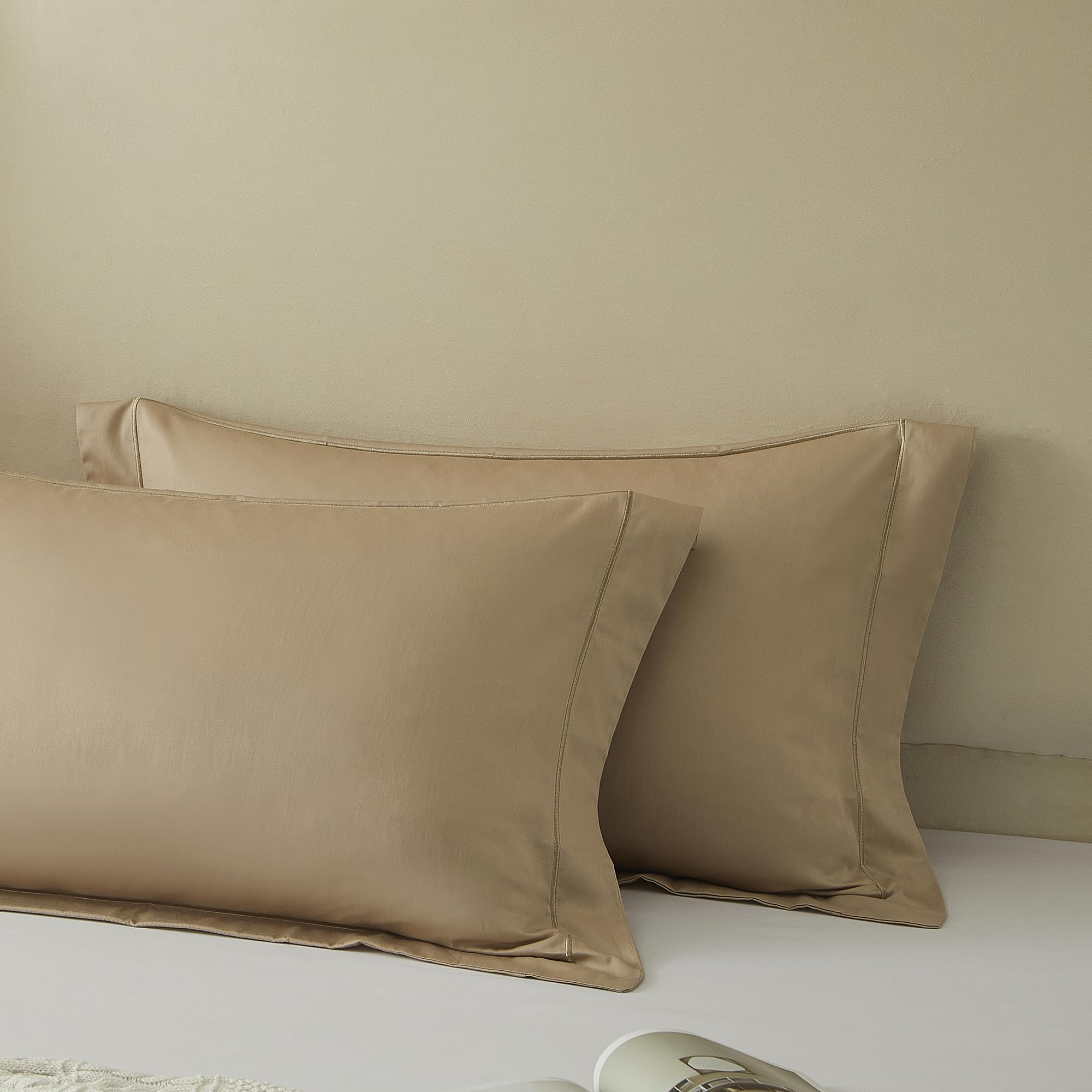 Khaki Pillow Cases 2Pcs Standard Size, 100% Cotton Oxford Pillowcase, 45x70