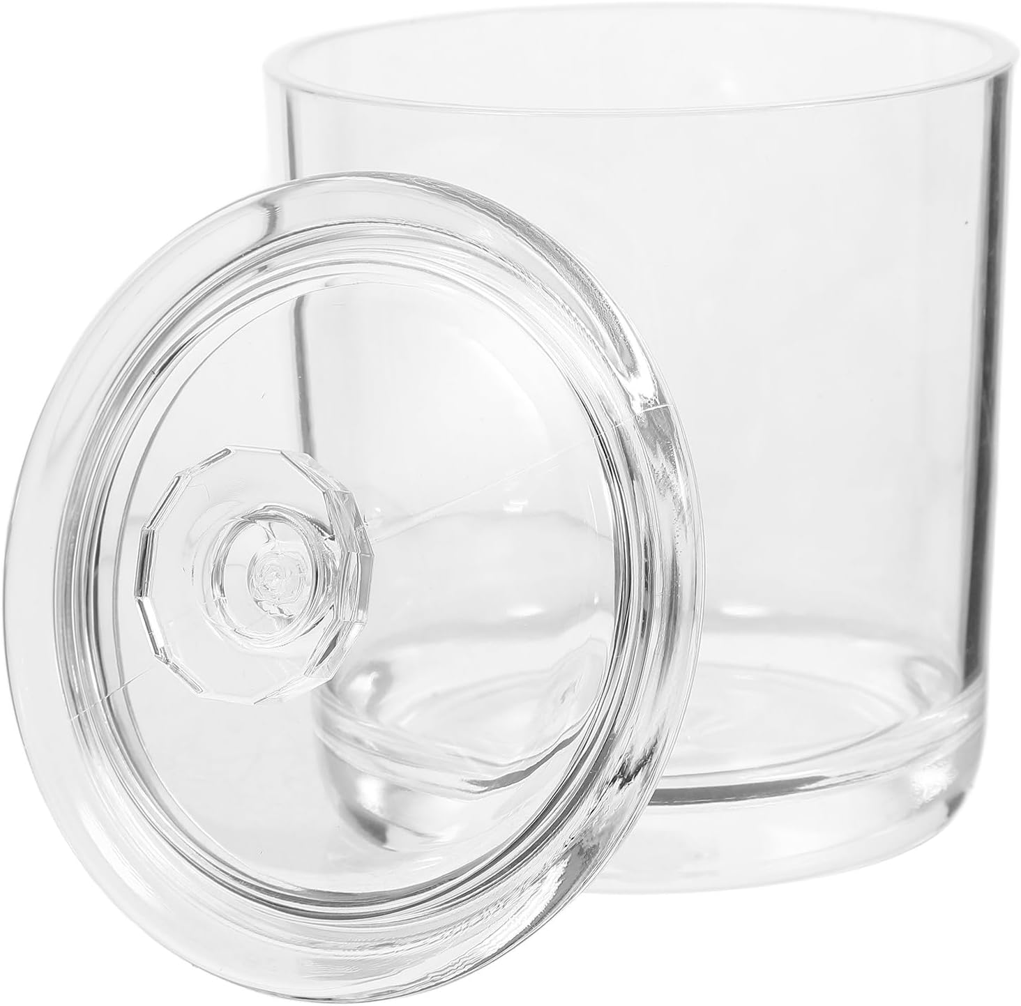 SUPVOX Acrylic Tea Canister with Lid 350ml Multi-purpose Airtight Storage Jar for Cotton Swabs Candy Snacks Kitchen Pantry Organization
