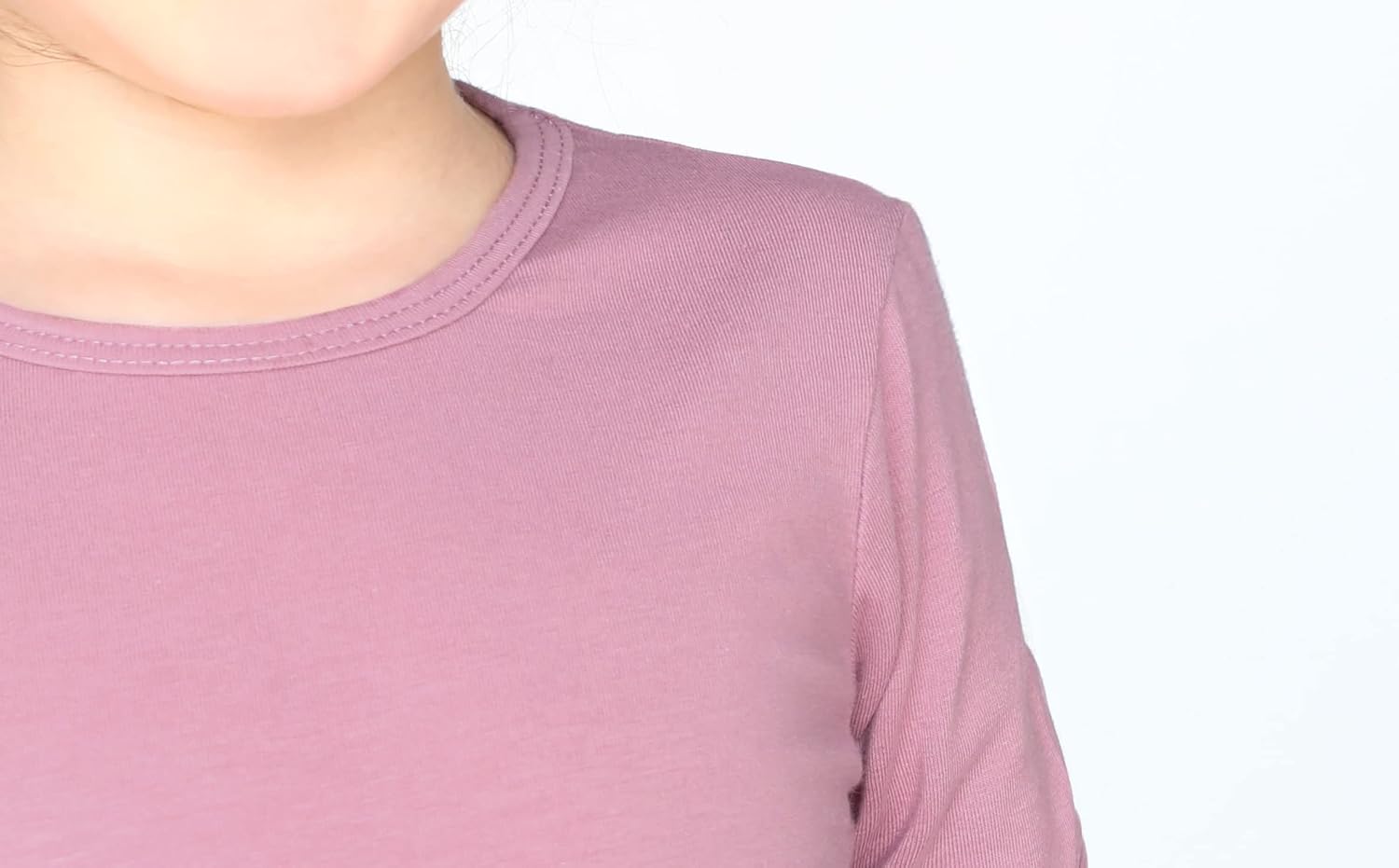 Lilax Girls' Basic Long Sleeve Round Neck Cotton T-Shirt 5 Dusty Rose - Image 2
