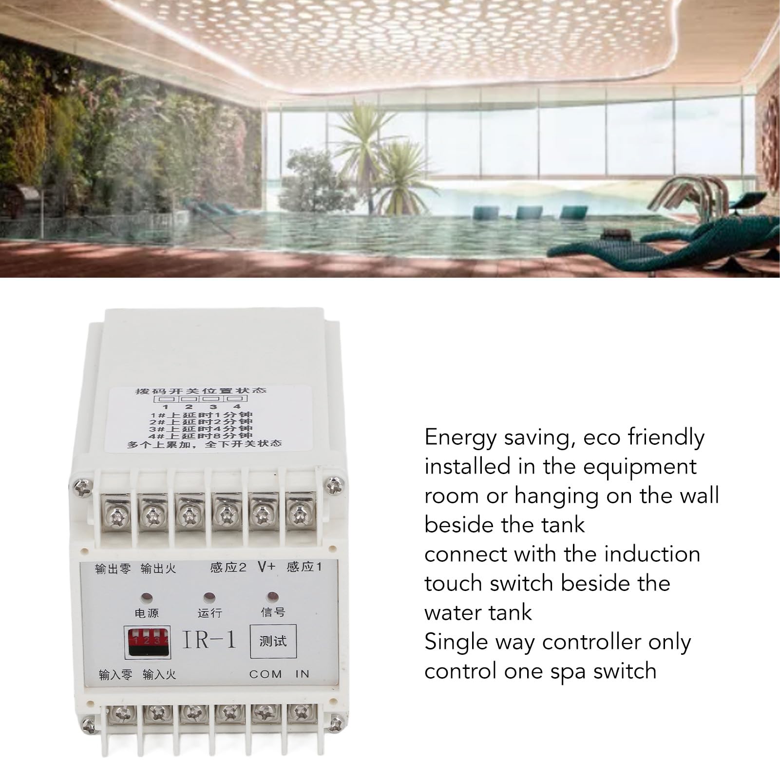 Centralina Controllo Piscina, Pannello Controllo Idromassaggio con Display Digitale, Interruttore Sensore Spa per Gestione Flusso, Controller Sensore Spa (A)