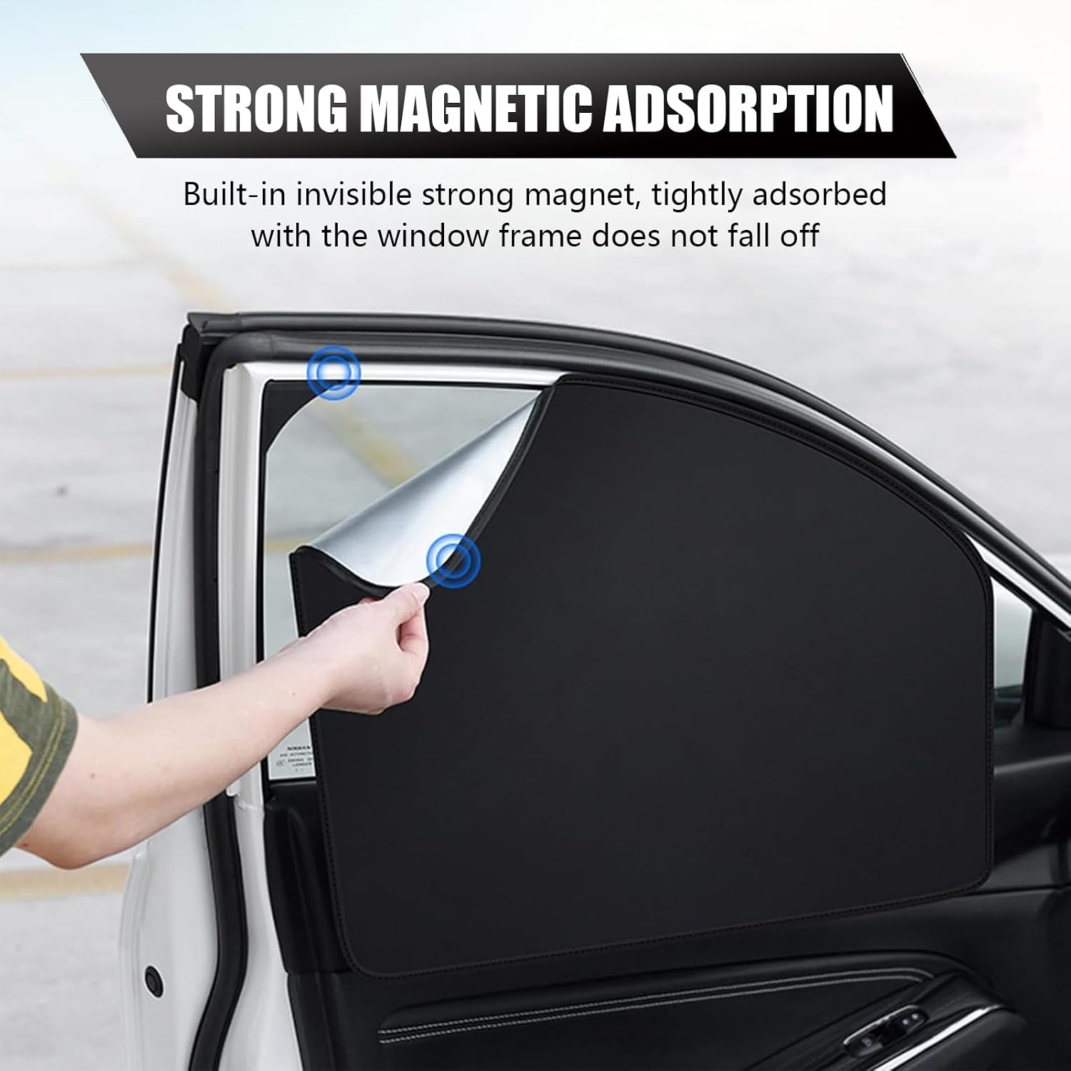 4 PCS Car Front and Rear Side Window Sunshade, 18.8" x 24.4" x 12.9" + 31.4" x 18.8" Keep Vehicle Cool Sun-Proof Cover, Car Window Free Ventilation Privacy Cover, Universal for Cars (Black)