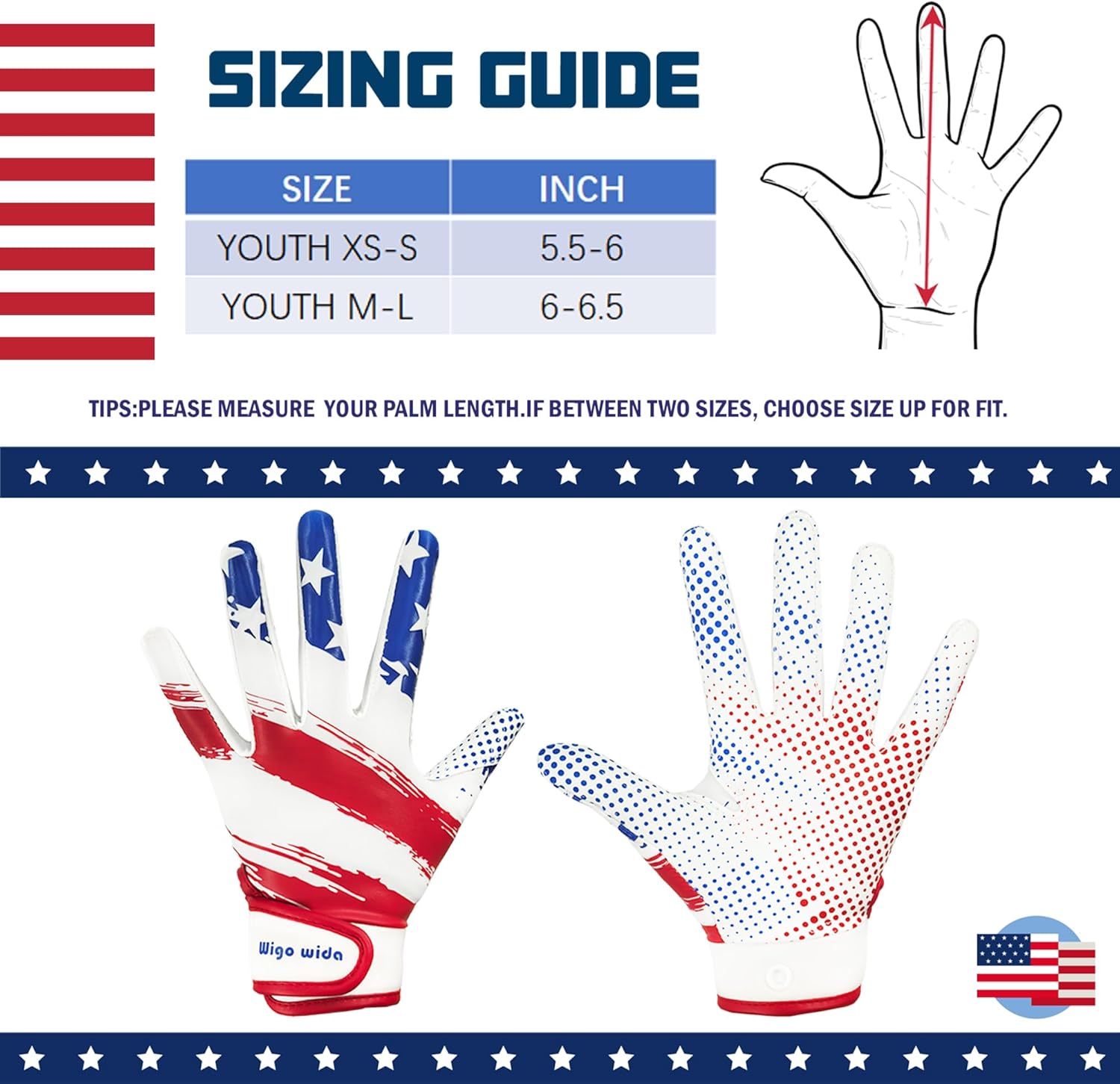 Youth Football Gloves for Boys Girls Gifts, Kids Football Gloves with Sticky Receiver Grip 6-14 - Image 6