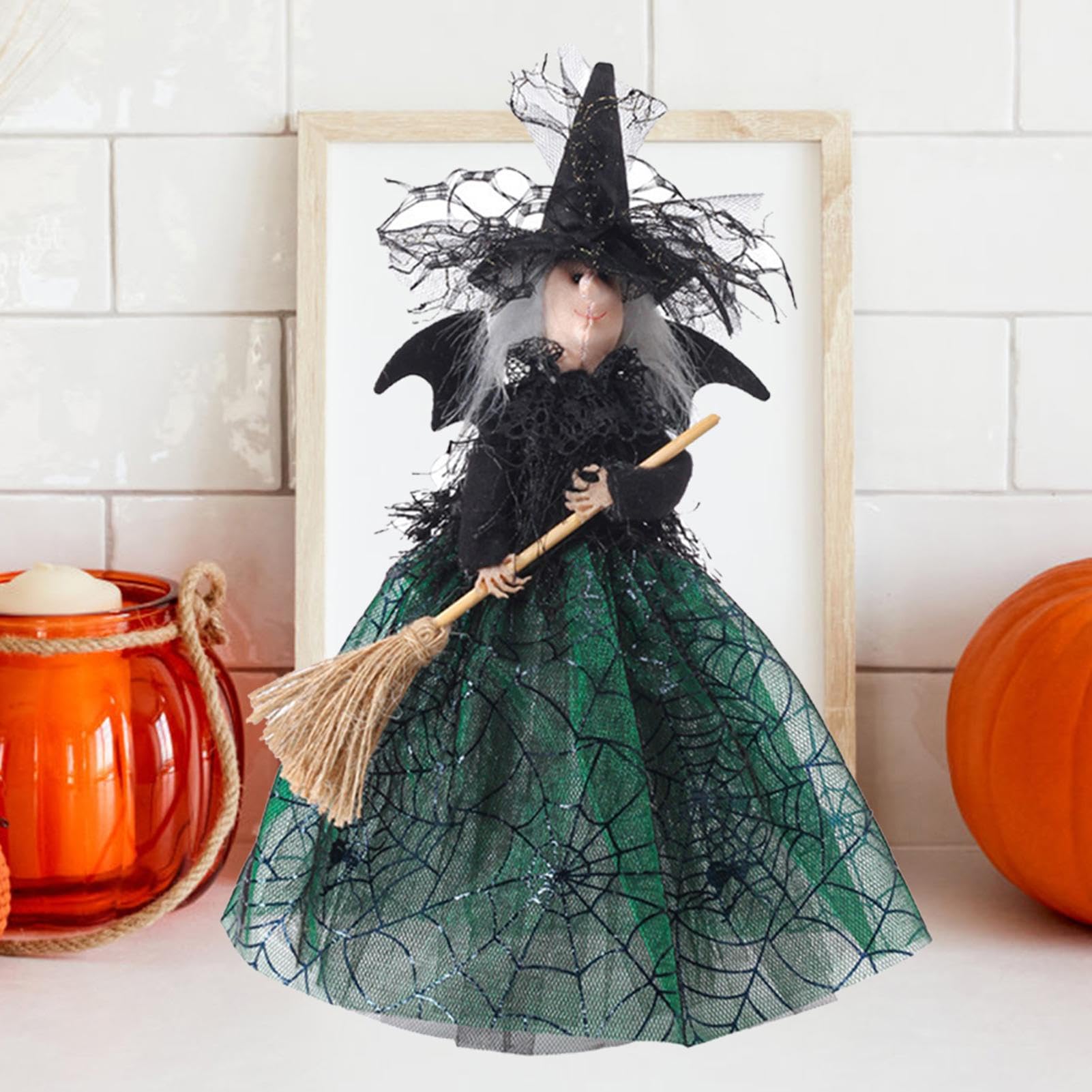 Czarna wied?ma, kolekcjonerska lalka Halloween, duch, czarownica, czubek drzewa Halloween