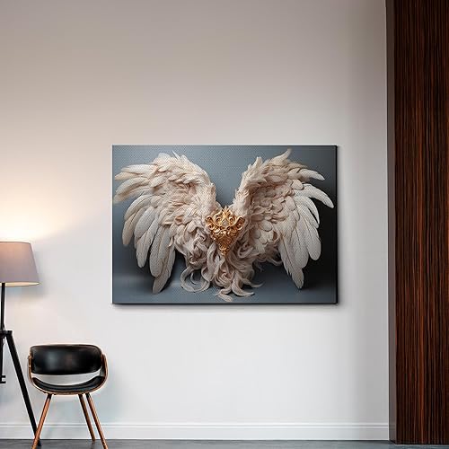 Miniatura 3 de Angel wings print on canvas on light gray ground, Angel wings, Angel wings art, On canvas, Wall Decor Living Room, Office Wall