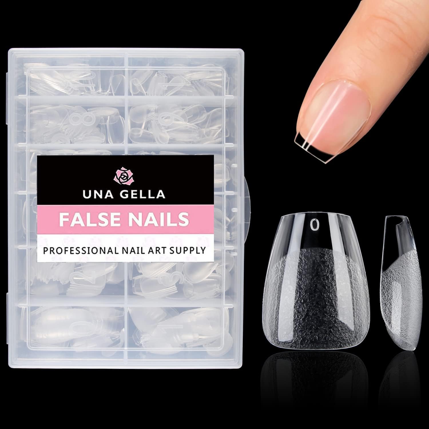 UNA GELLA Extra Short Coffin Gel Nail Tips – 504 Piece Set