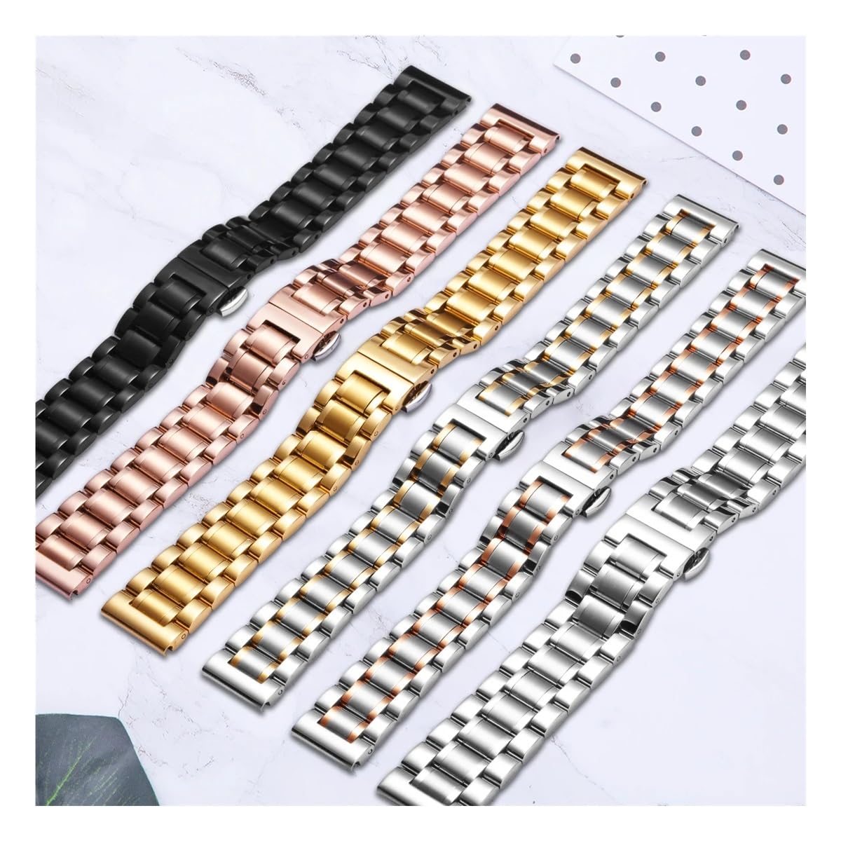 Paski do zegarków ze stali nierdzewnej 12mm-22mm metalowy pasek do zegarka SmartWatch proste i zakrzywione końcówki mężczyźni kobiety