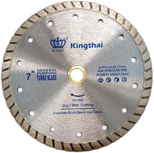 Kingthai 7 pulgadas concreto Turbo Rim diamante hoja para piedra de albañilería, 78"-58" Arbor