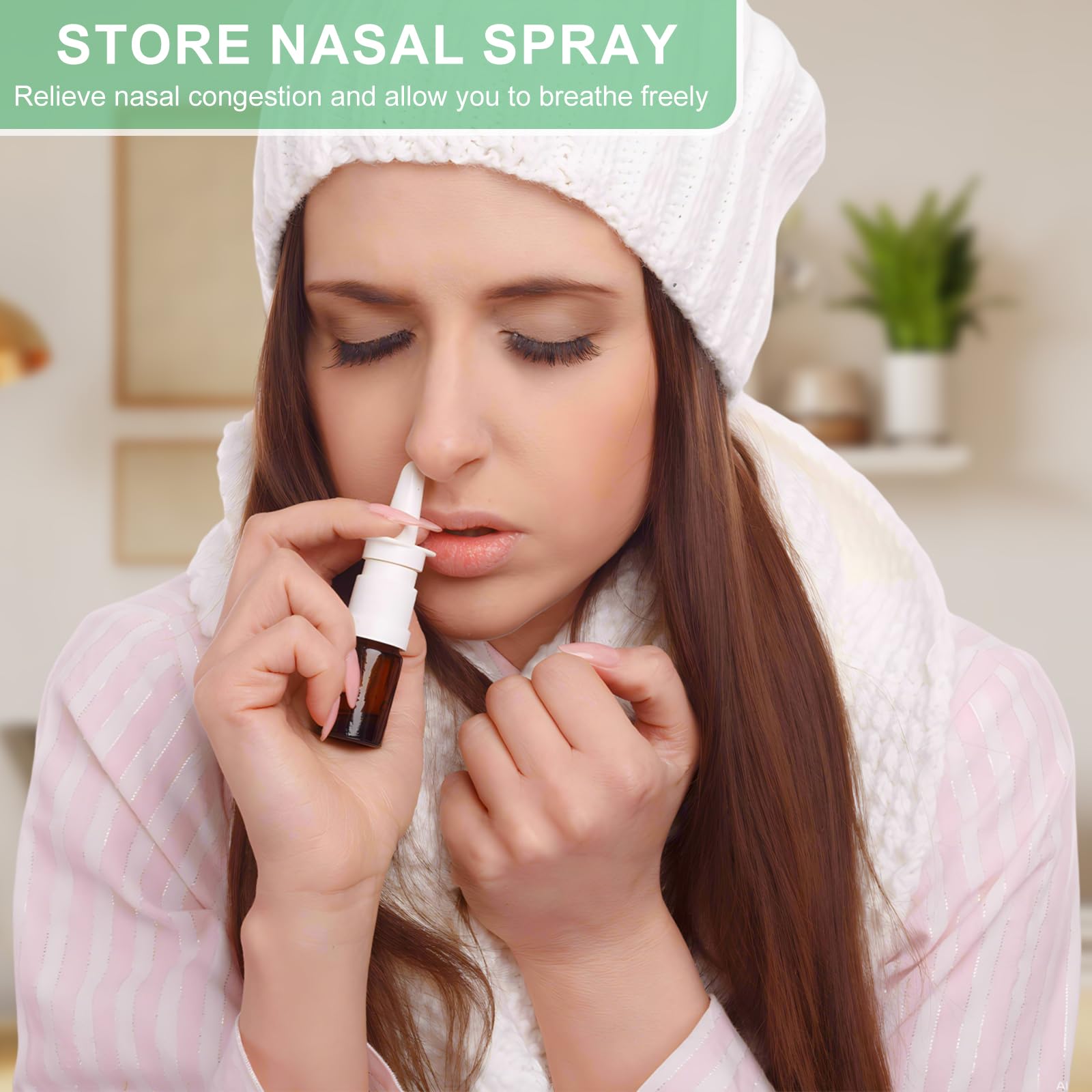 6 Nasenspray-Flaschen 30 Ml, Grün – Nachfüllbar Mit Feinem Nebel, Inkl. Trichter & Etiketten