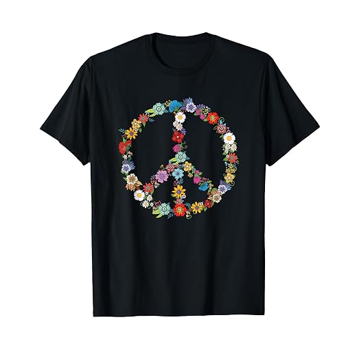 Love and Peace Flower Hippie Lover Beautiful Cute Funny Gift T-Shirt