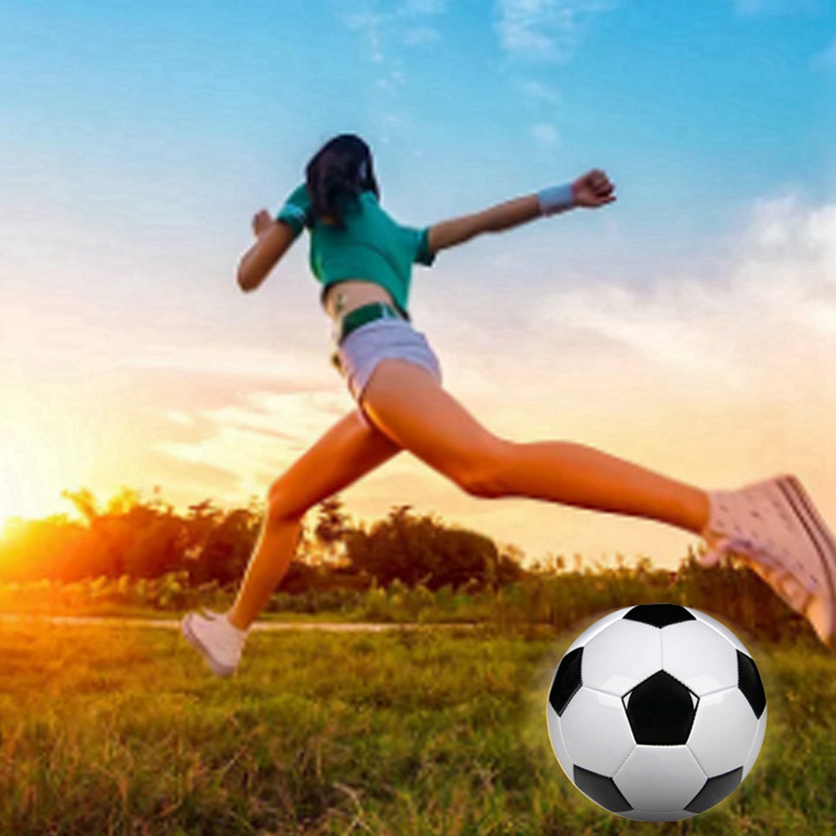 4X GrößE 5 TrainingsbäLle PU Leder Schwarz FußBall FußBäLle Goal Team Atch TrainingsbäLle