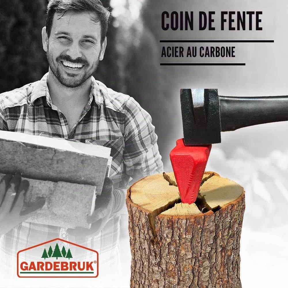 Deuba 3X Coin fendeur 17cm Acier au Carbone Ø 7,5cm Coin fendeur éclateur abattage bûches fendage Bois Cales fendeur Outil Accessoire bûcheron