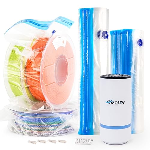 Vista 25 de AMOLEN - Paquete de 4 carretes de filamento de ácido poliláctico de seda para impresora 3D, brillante, bicolor, 1/16 de pulg./1.75 mm, azul Verde