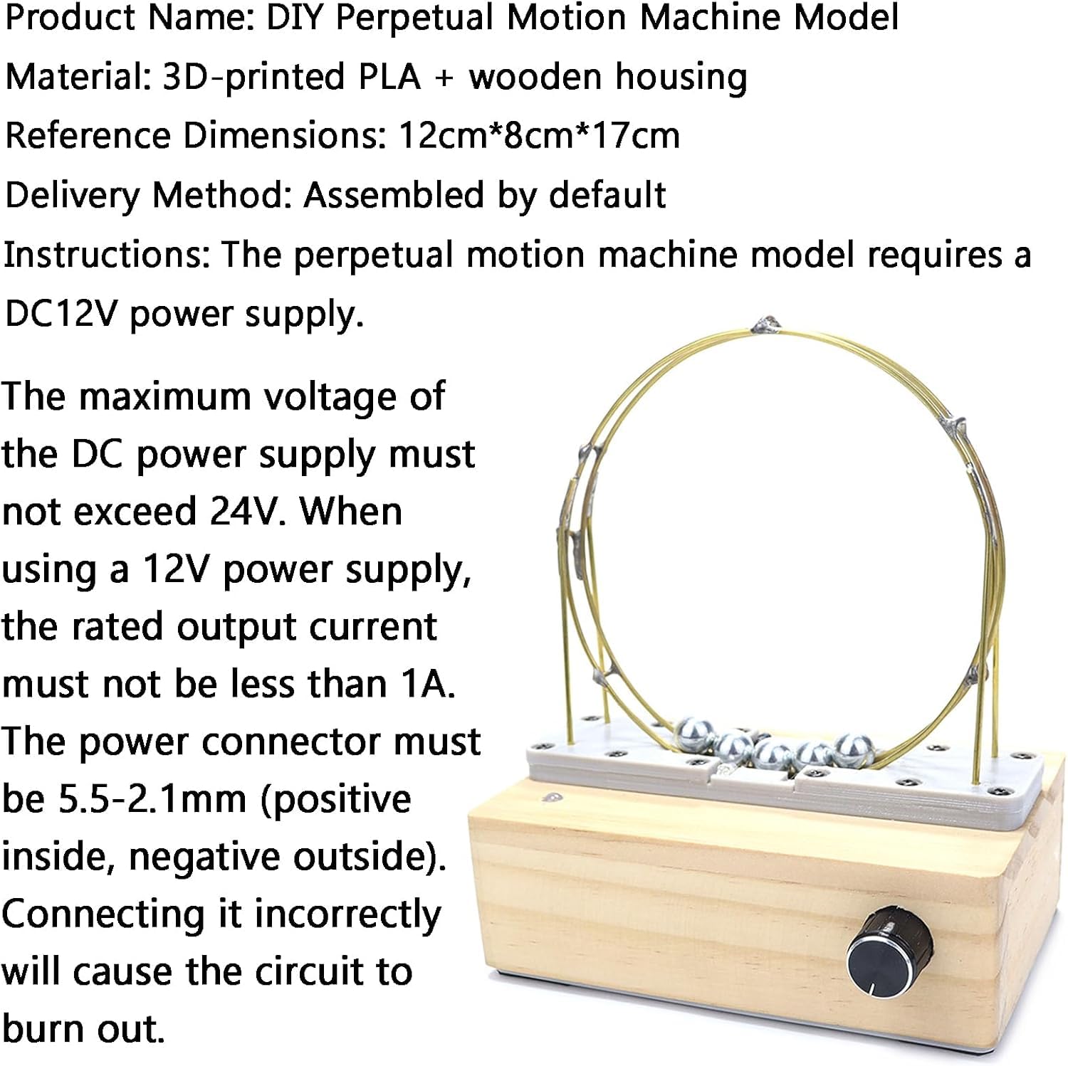 Modello Fai-da-Te di Macchina A Moto Perpetuo, Acceleratore Elettromagnetico, Controllo E Regolazione della Direzione/intensità della Corrente, Kit Didattico Scientifico.