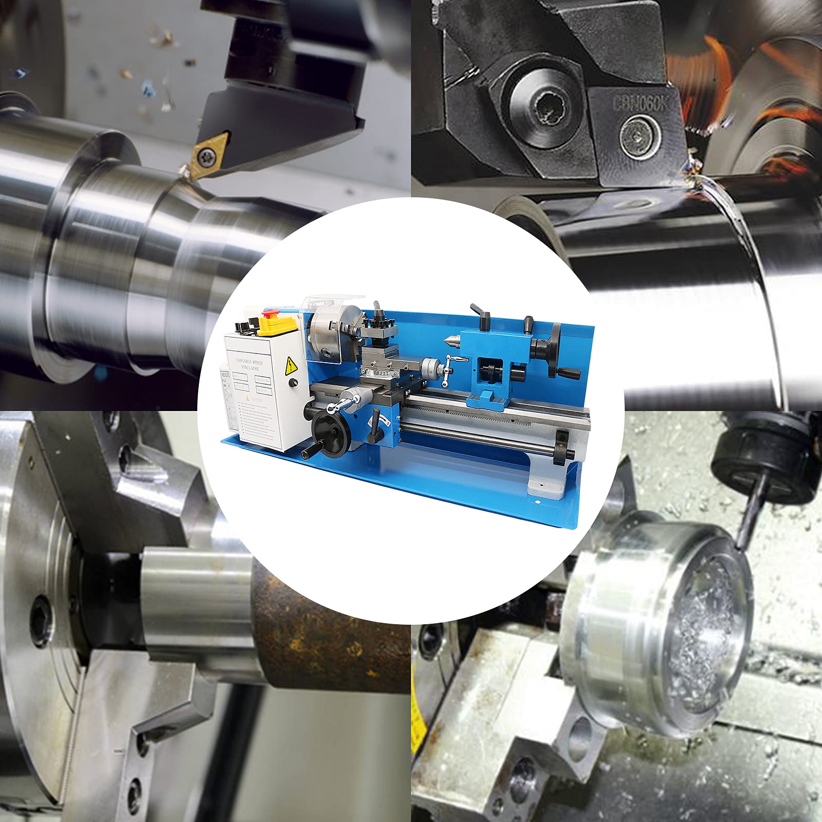 Mini Lathe 7"X14",Metal Lathe Variable Speed 2250RPM,Mini Metal Lathe