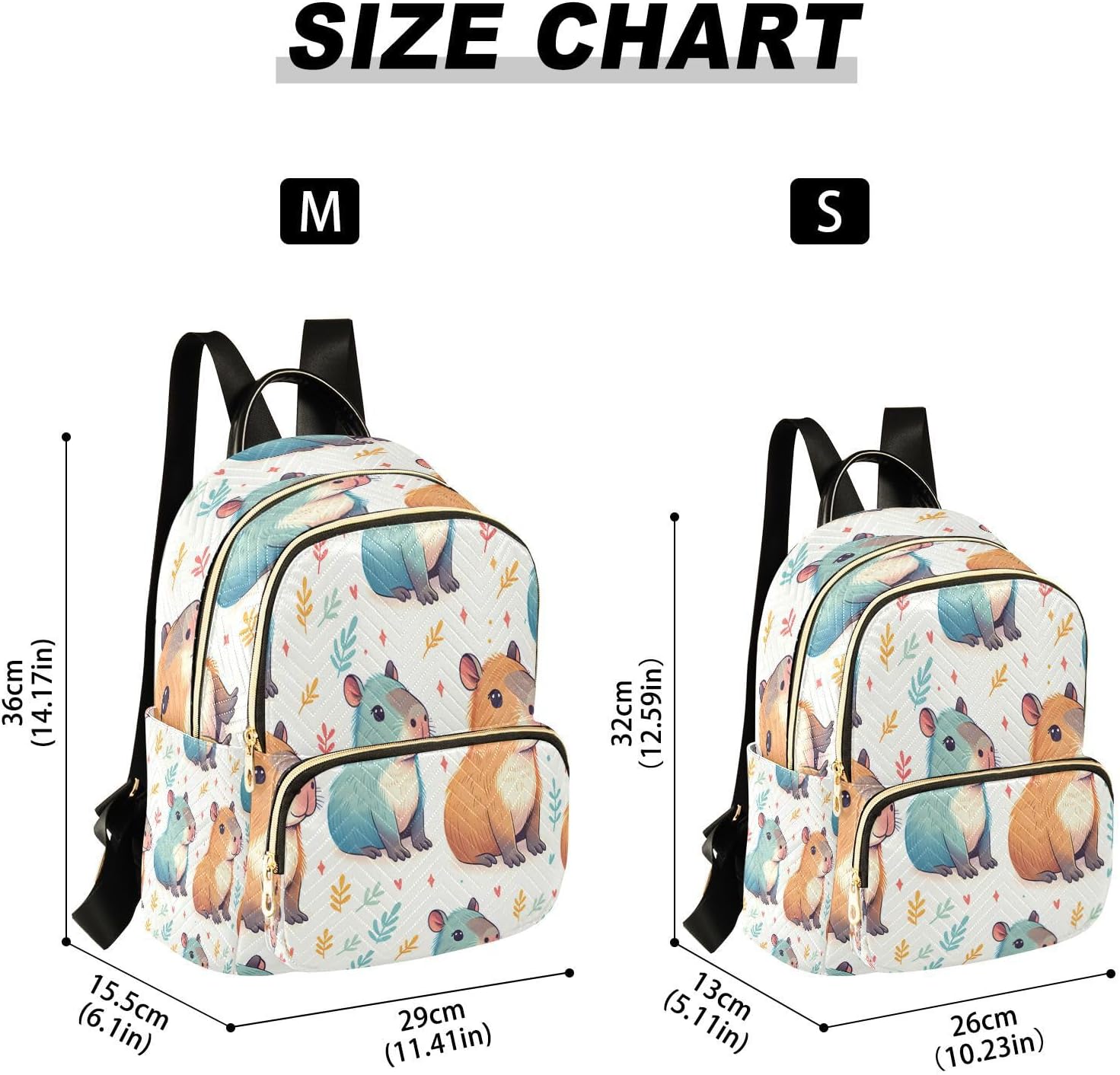 ALAZA Cute Capybara Mini Backpack Purse for Women Travel Bag Lightweight Shoulder Bag Fashion Daypack - Image 3