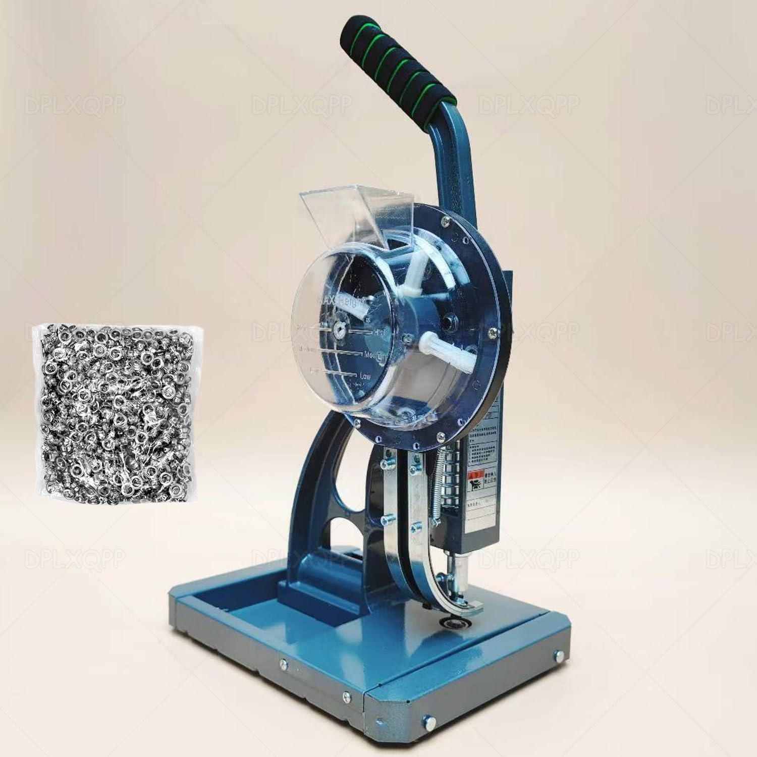 Máquina Semiautomática para Ojales con Alimentación Automática,Tolva para 500 Ojales,1800 Piezas/Hora,Prensa Manual 3 En 1 para Ojales De Lonas,Lonas,Cuero,Perforado Y Remachado 12mm
