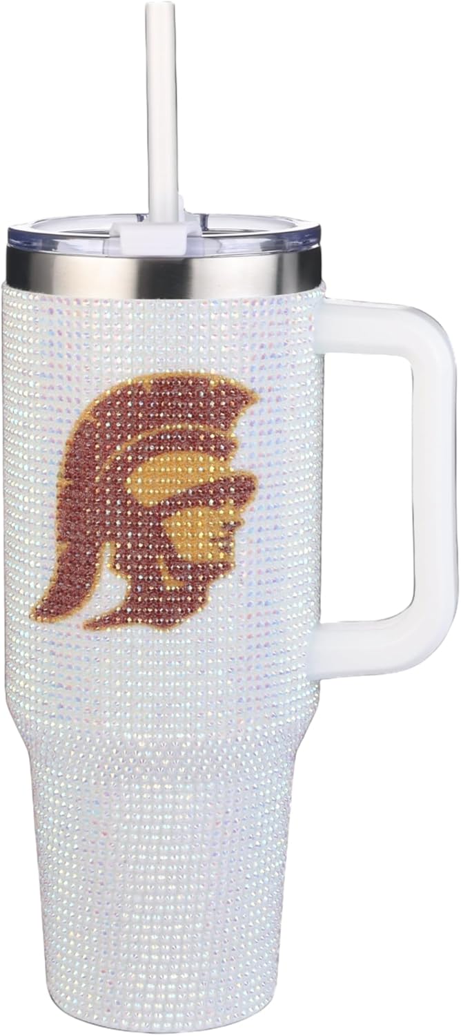 The Memory Company Officially Licensed 46oz White Bling Game Day Tumbler, University of Southern California