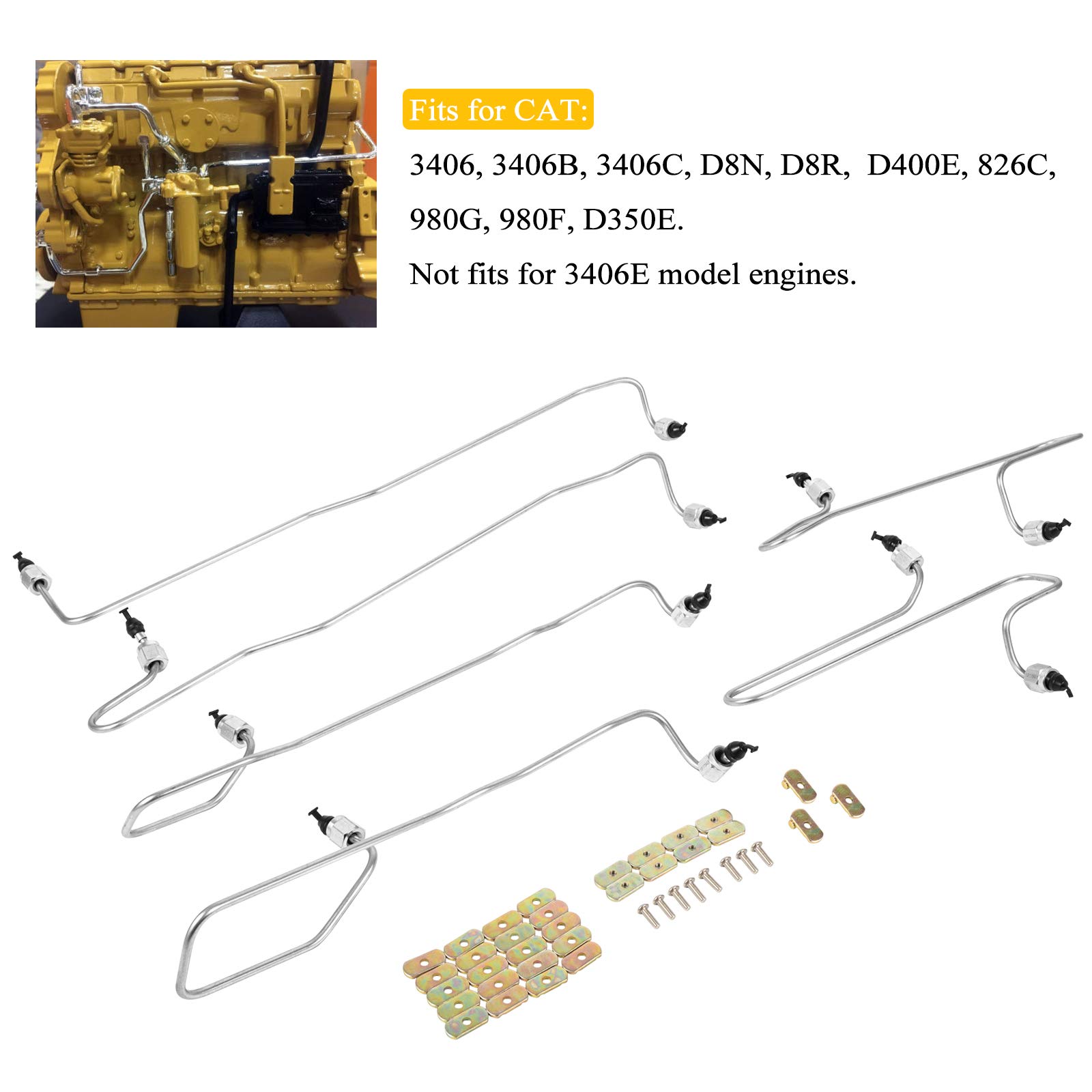 Kit de linha de injeção de combustível com braçadeiras serve para