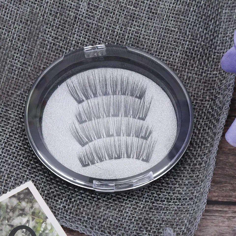 Cílios Postiços Magnéticos Reutilizáveis Elegantes Sem Cola, Luz Olho Cheio Natural Volume de Visual Macio 3D Feito à Mão Extensão dos Cílios Postiços para Festa, Compras, Coleta ou Uso Diário (3#)