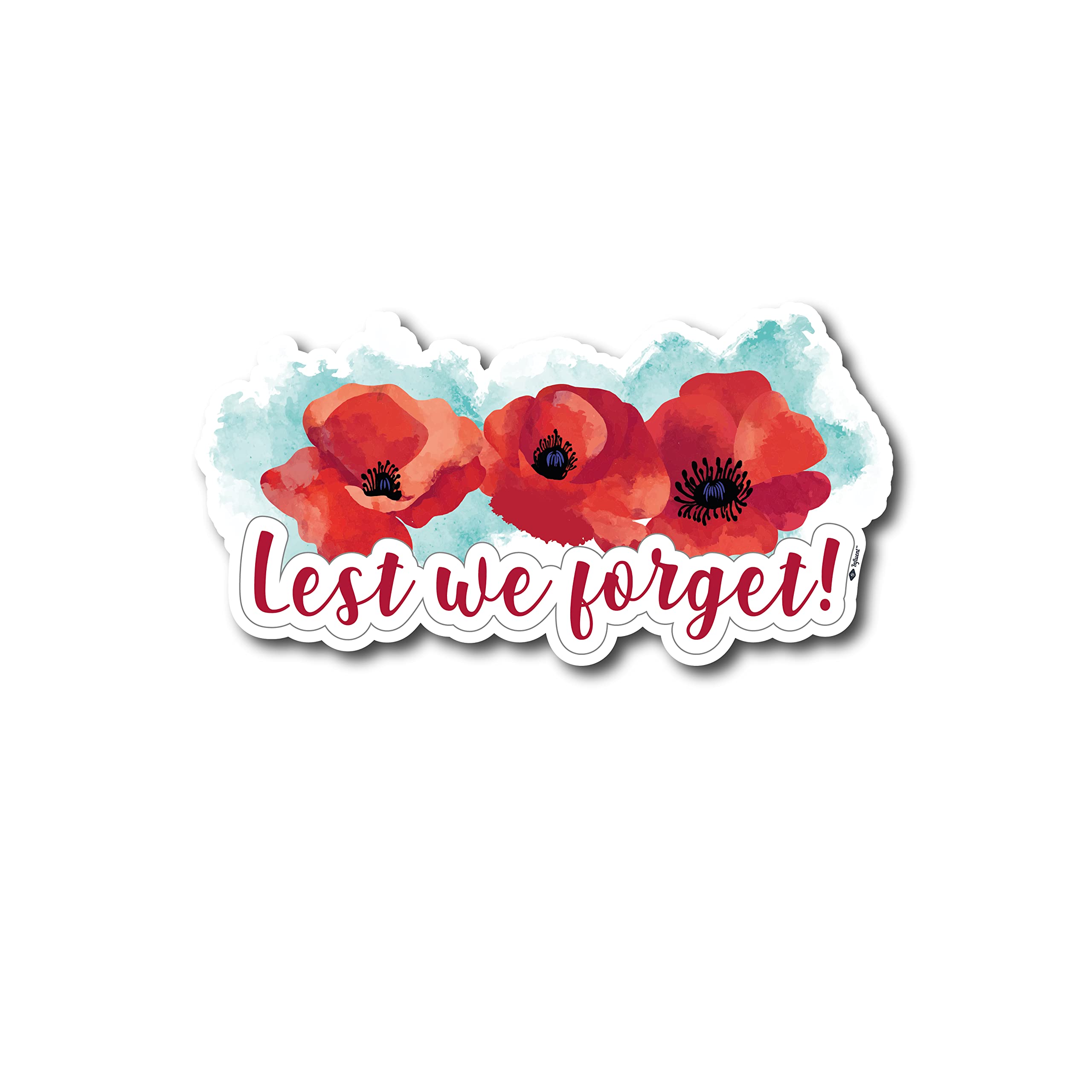 Lest We Forget Poppies Remembrance Day Sticker, Poppy Appeal - Poppy Appeal Car Stickers (XL)