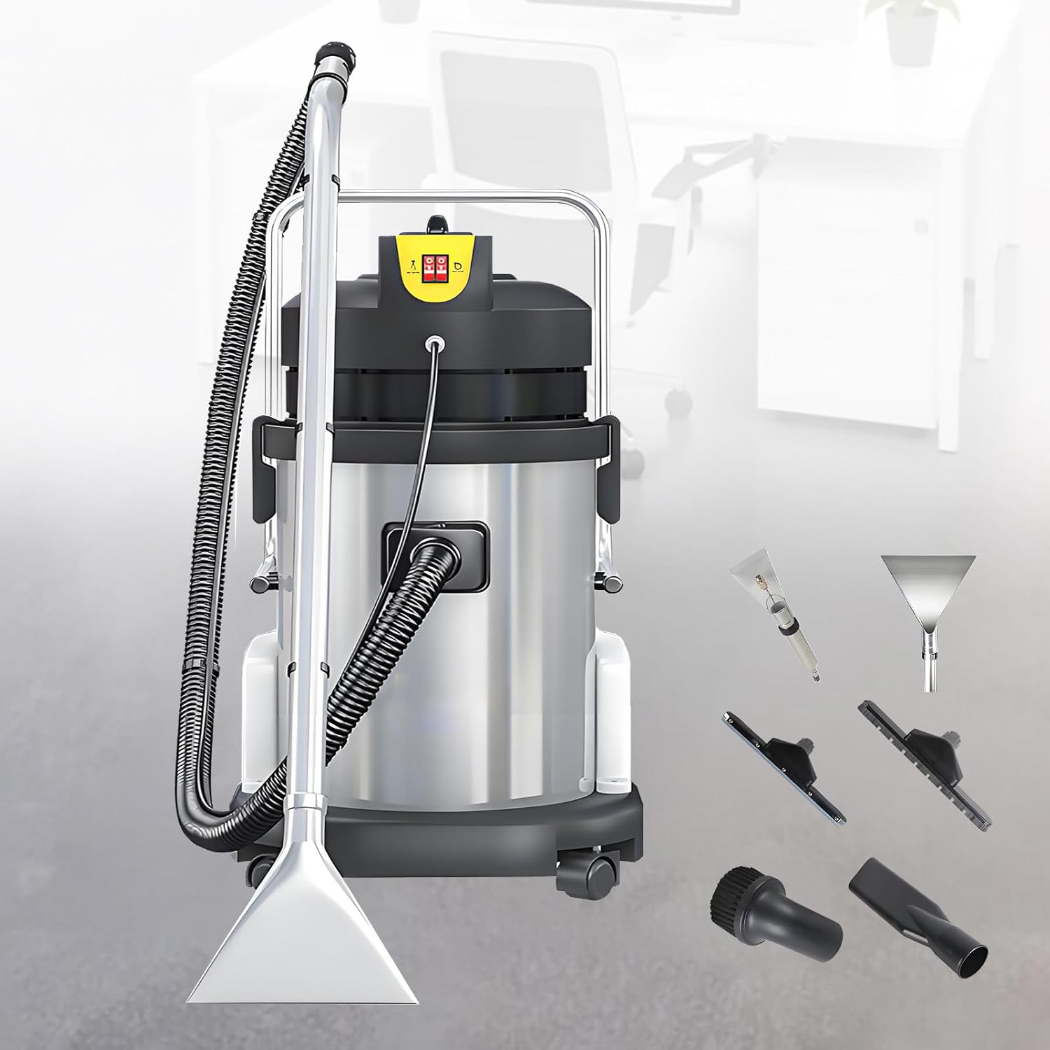 Commercial Carpet Cleaner Machine Deep Cleaner, Portable Extractor Vacuum Washer, 1034W Ultimate Cleaning Power, Stainless Steel Wet Dry Vac for Sofas, Curtains, Crevices 40L