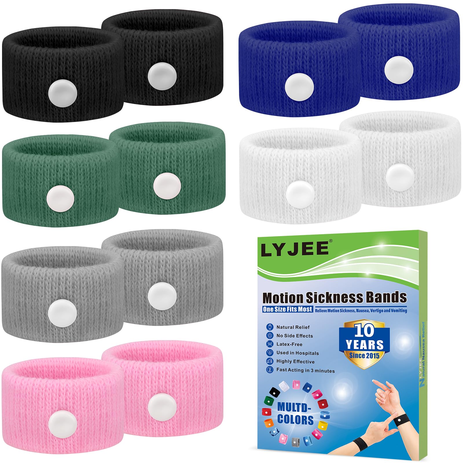 Motion Sickness Bracelets for Adults: Motion Sickness Bands Nausea Relief for Pregnant Women - Natural Acupressure Anti Nausea Wristband Relief for Car Cruise Air Travel Sickness