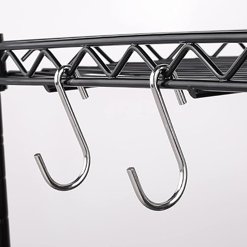 Miniatura 17 de Ganchos S de acero inoxidable recubierto resistente, para cacerolas, sartenes y panaderos, ganchos industriales en S para estantes