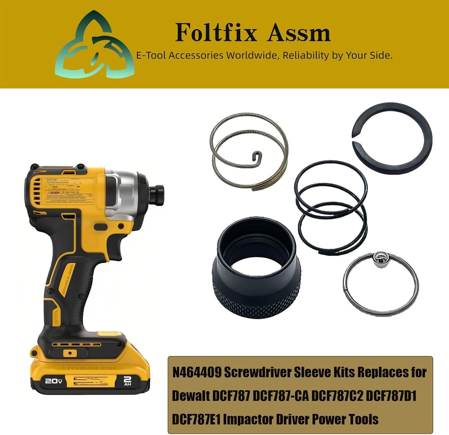 N464409 Screwdriver Sleeve Kits Replaces for Dewalt DCF787 DCF787-CA DCF787C2 DCF787D1 DCF787E1 Impactor Driver Power Tools