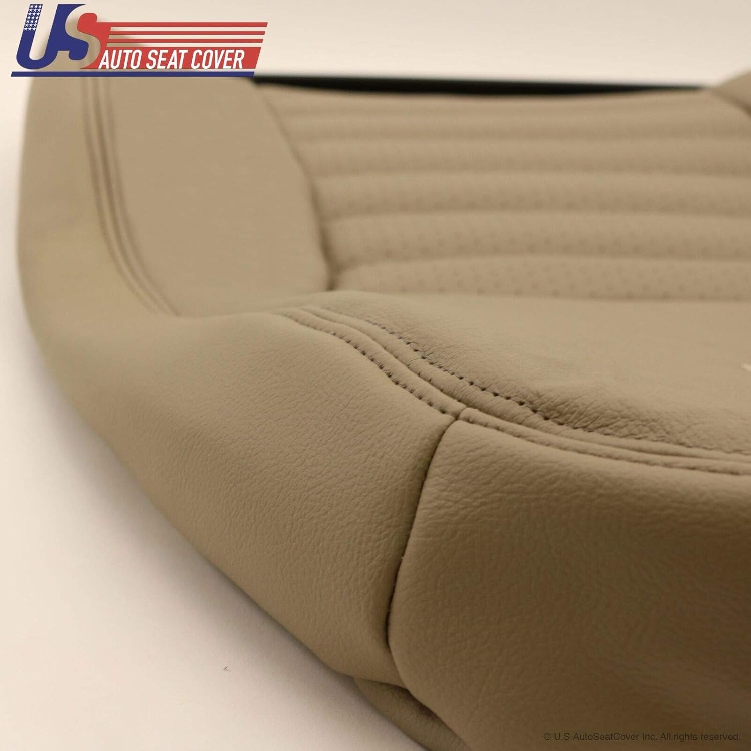 US Auto Seat Cover 1999 to 2004 for for Ford Mustang GT Driver & Passenger Bottom & Top Leather Covers TAN