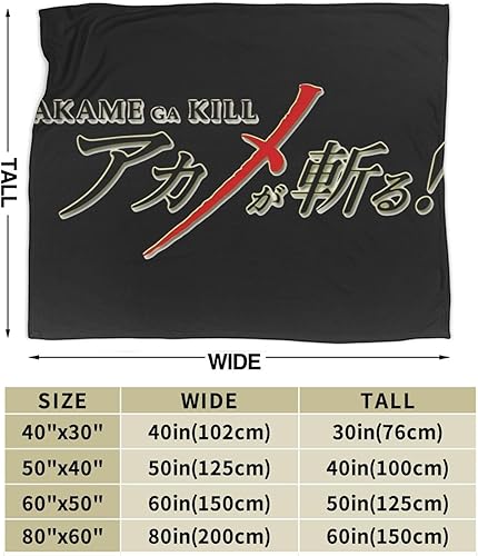 Miniatura 3 de Akame - Manta de anime Ga Kill de franela ultra suave, manta de microforro polar ultrasuave para sofá, cama, sofá, viajes, camping, 80 x 60 pulgadas