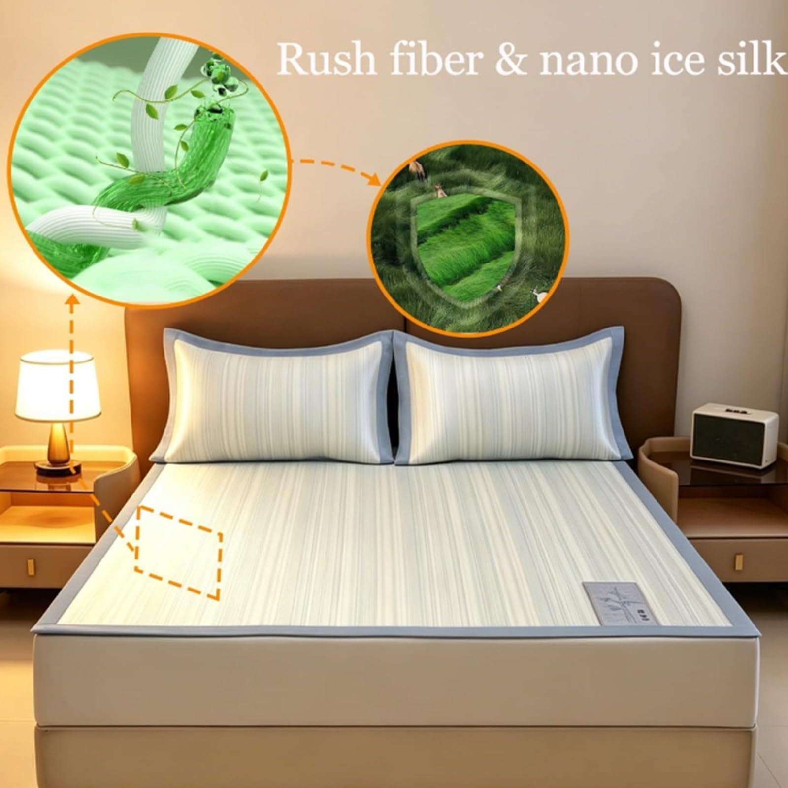 Mata Chłodząca Ice Silk Z Podkładem W Kształcie Plastra Miodu, Składana | , Oddychająca Nakładka Na Łóżko(220*200cm)