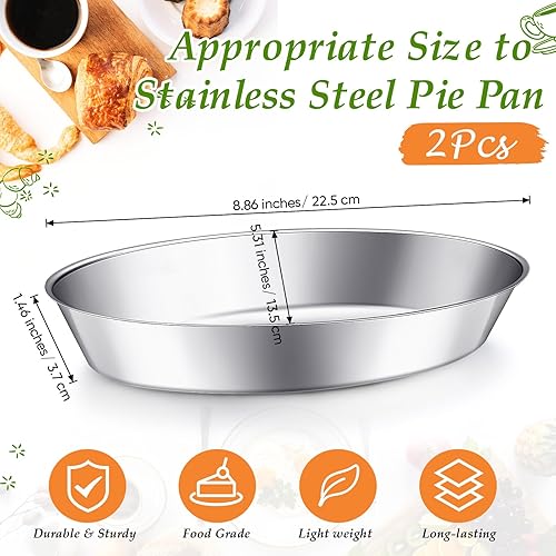 Miniatura 2 de FoldTier 2 moldes de acero inoxidable de 8 x 5 pulgadas reutilizables para tartas para tartas crujientes