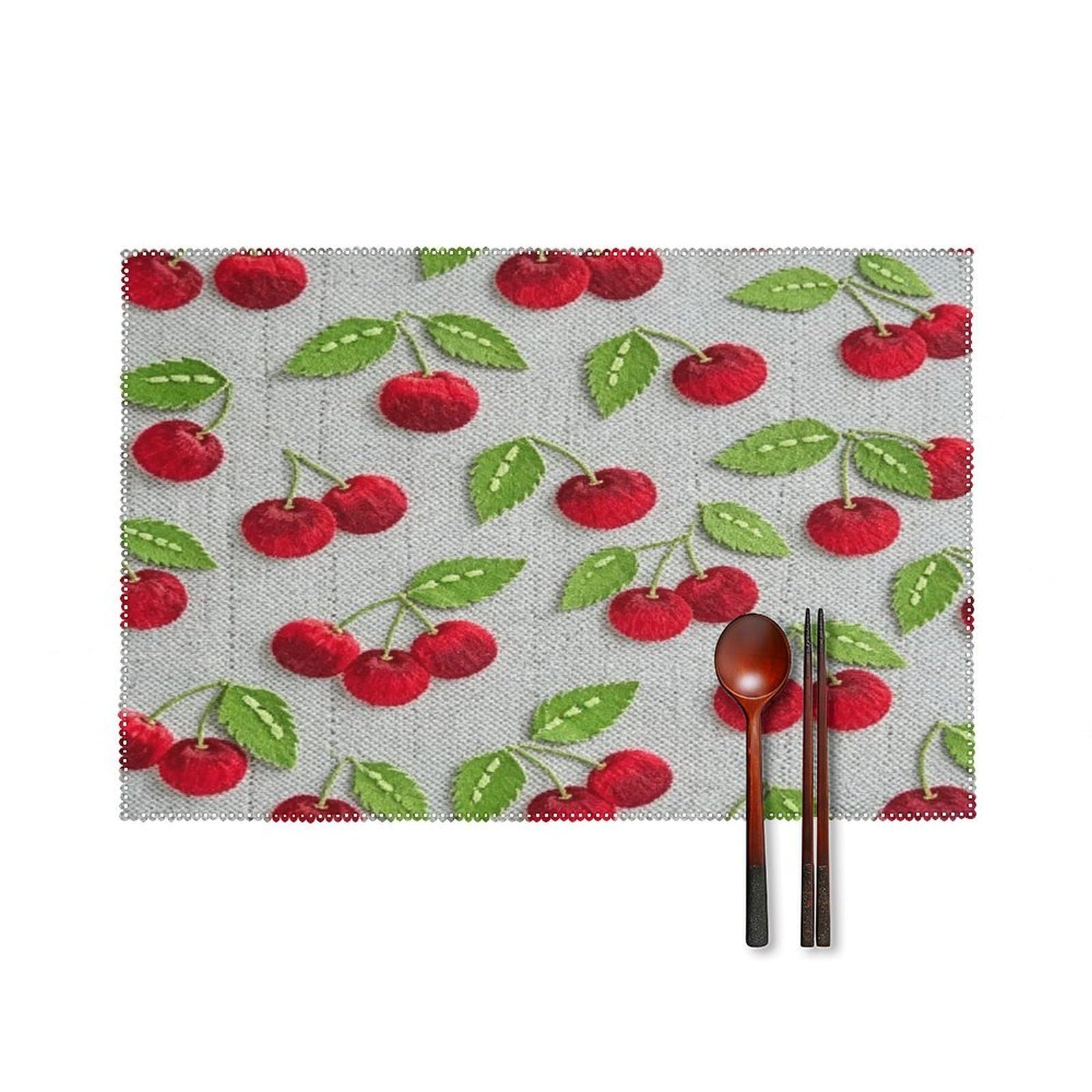 Fodpand Style Cherry Placemats Set Of 4 Place Mats Table Mats