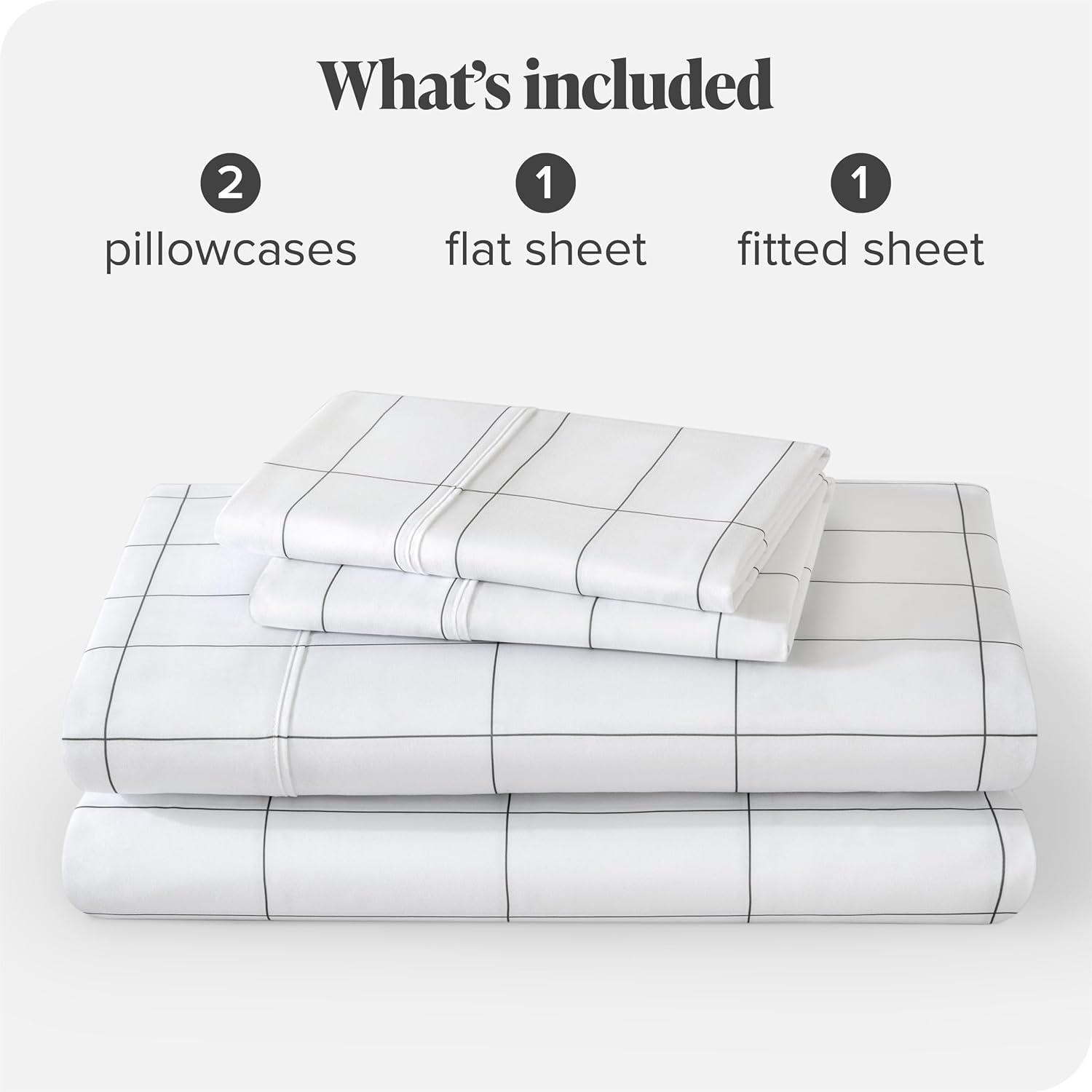 Queen White and Grey Grid Pattern Ultra-Soft Microfiber Sheet Set