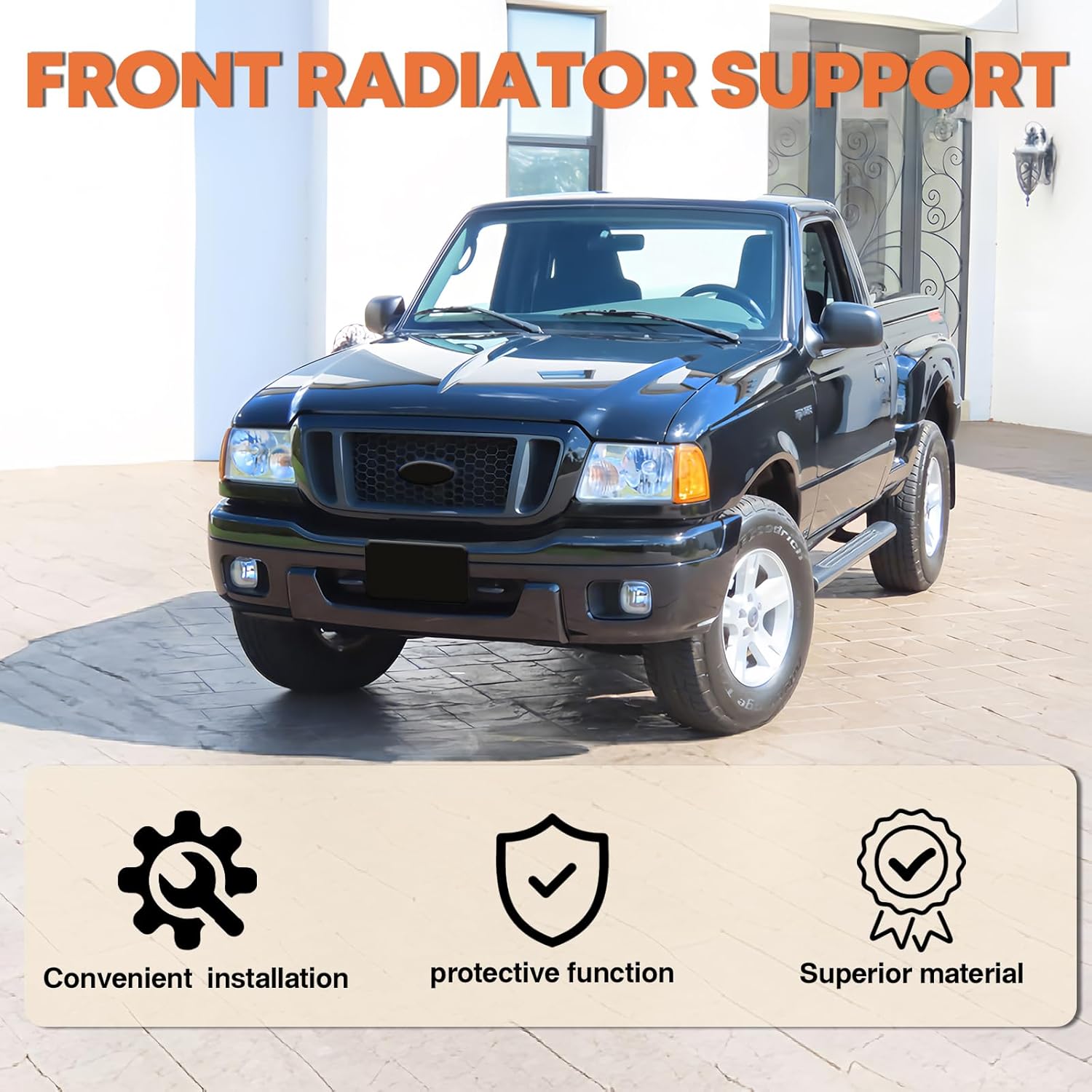 CarPartsDepot Texture Front Bumper Dam Valance Lower Air Deflector Compatible With Ford Ranger For Model FX4 Off Road Extended Standard Crew Cab Pickup 2004-2005 XL XLT 4L5Z17626BAB FO1095217